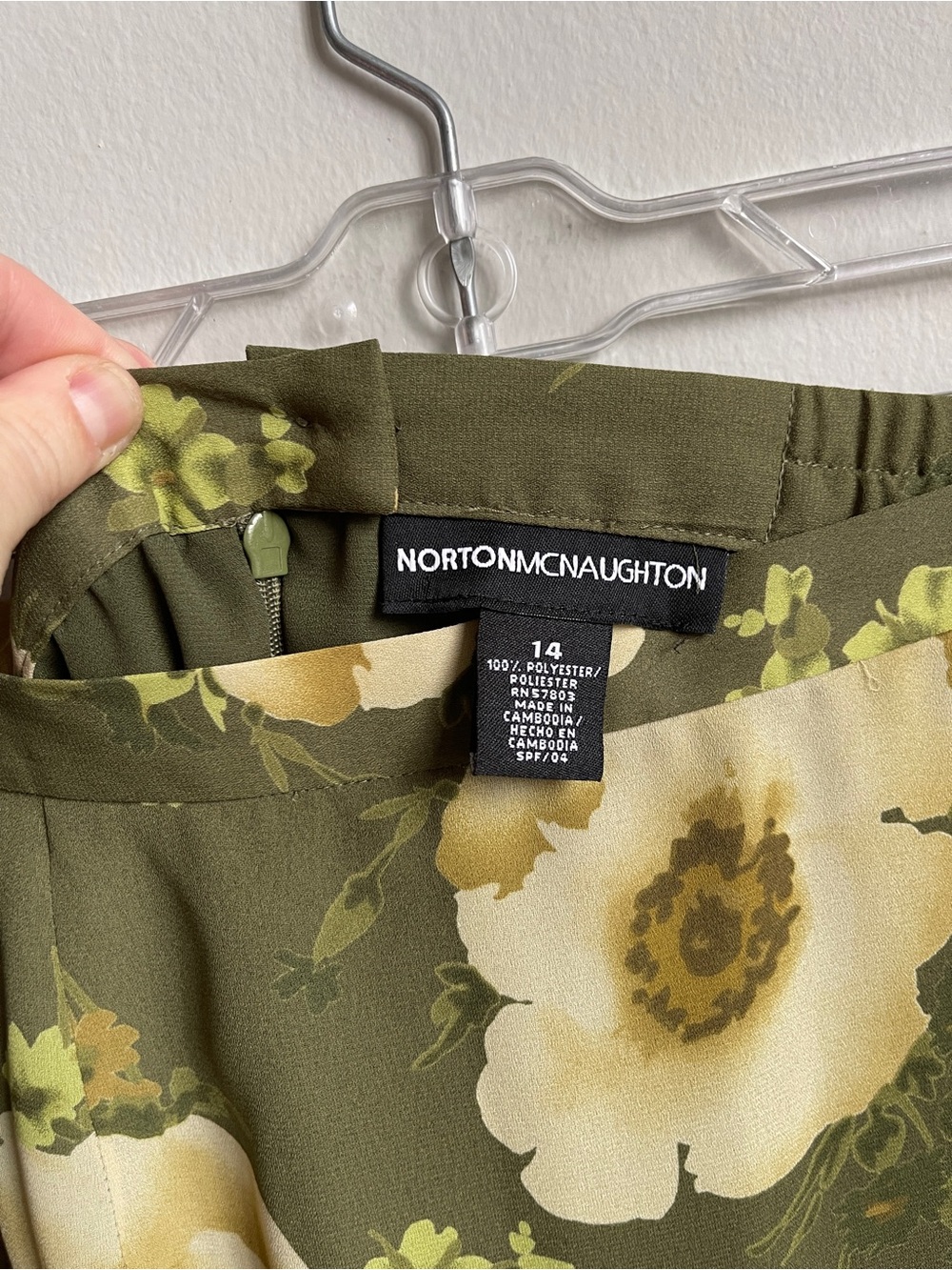 NWT Vintage Y2K Fairy Olive Green + Cream Floral Maxi Skirt - Picture 2 of 8